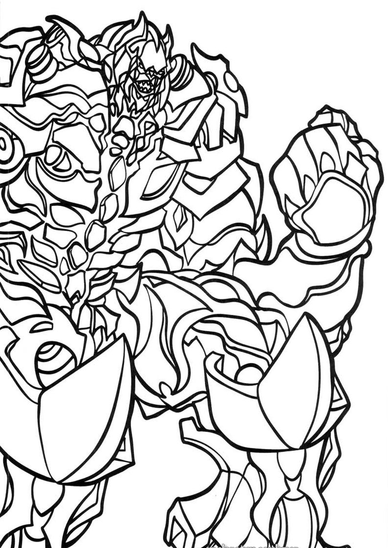 kolorowanki Transformers, malowanka z Megatronem wodzem Deceptikonów dla chłopców do wydruku numer 59